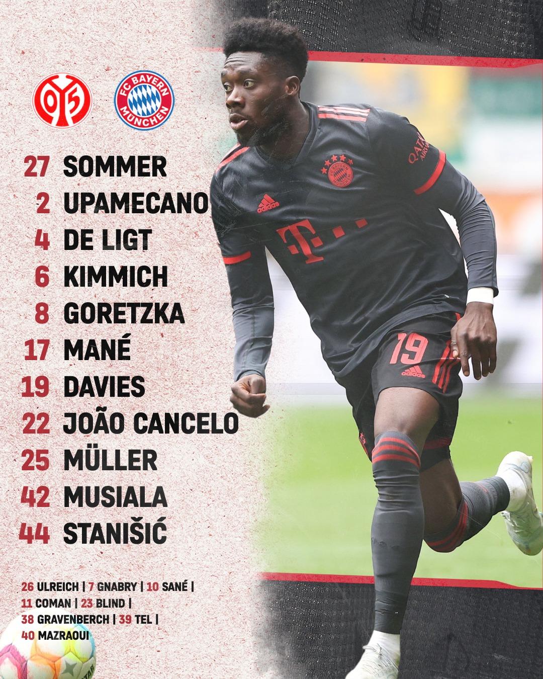 Mayence-Bayern : Sadio Mané titulaire